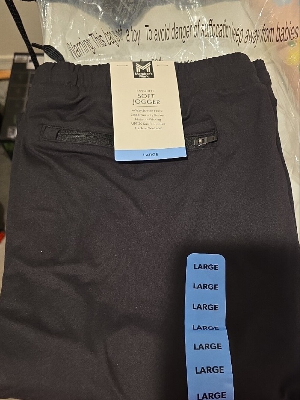 Member's Mark Men's Black Soft Jogger Pants - Large - Picture 5 of 5